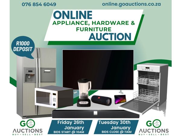 Online Appliance, Hardware & Furniture Auction 3